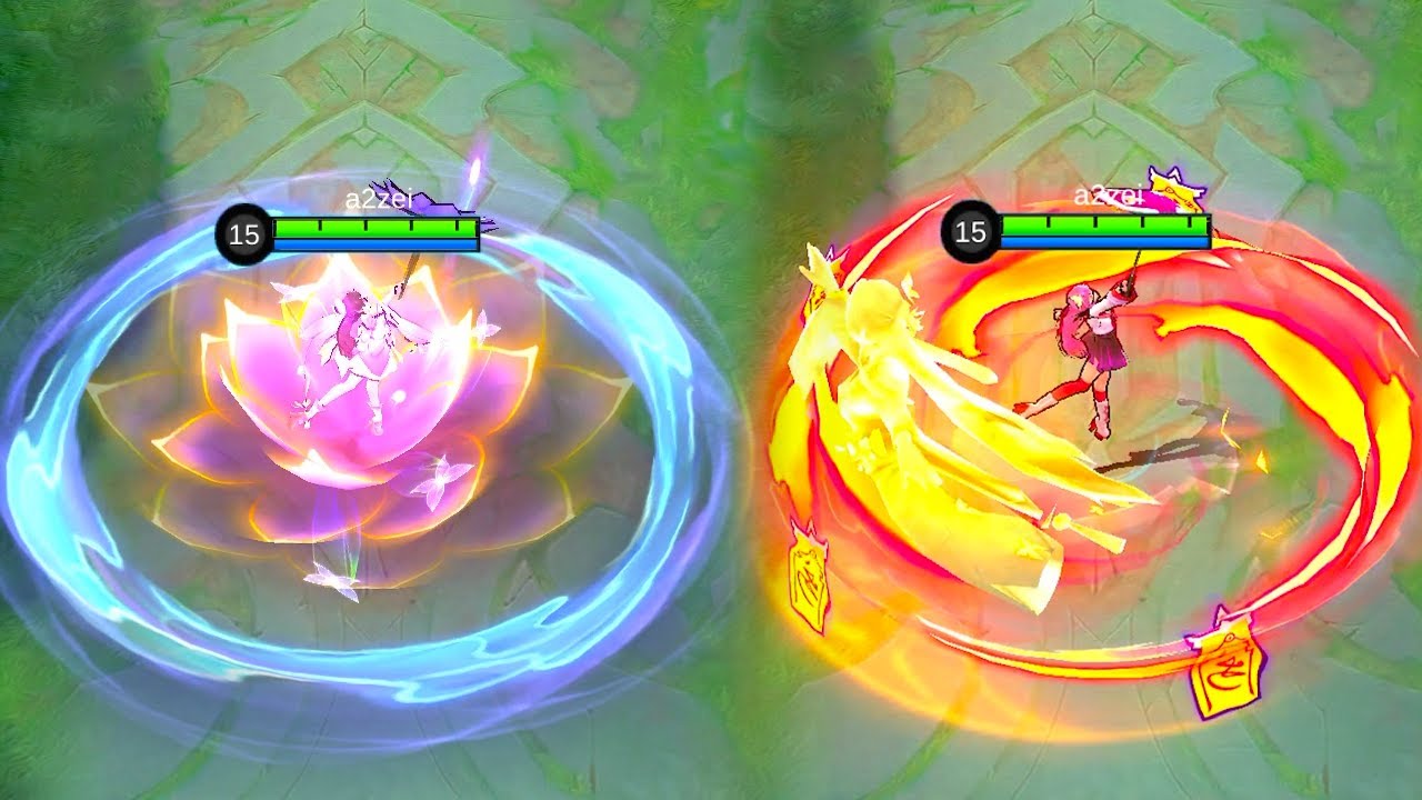 Exorcist Kagura VS Water Lily Annual Starlight Skin MLBB Comparison