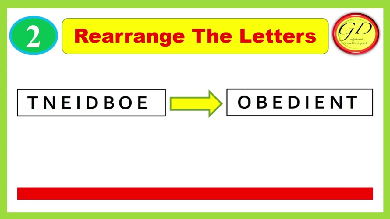 Test No. 111 II Rearrange the letters II English Grammar Vocabulary Quiz 