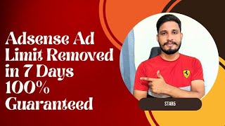 The number of ads you can show has been limited| AdSense Ad Limit Removed in 7 Days 100% Guaranteed