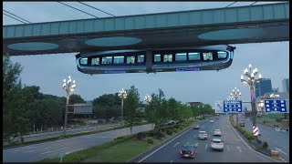 A flyover with Wuhan's 'sky train' in 50 seconds