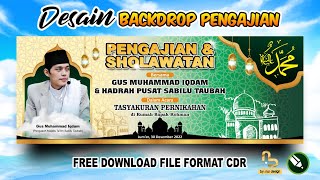 Desain Backdrop Pengajian & Sholawatan | Free CDR