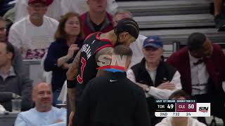 Brandon Ingram heads to the locker room with 7:32 minutes left in the 2nd quarter due to an injury
