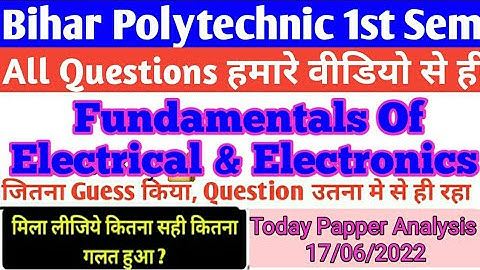 Fundamentals Of Electrical & Electronics Answer Key @ENGINEERSCLASSES