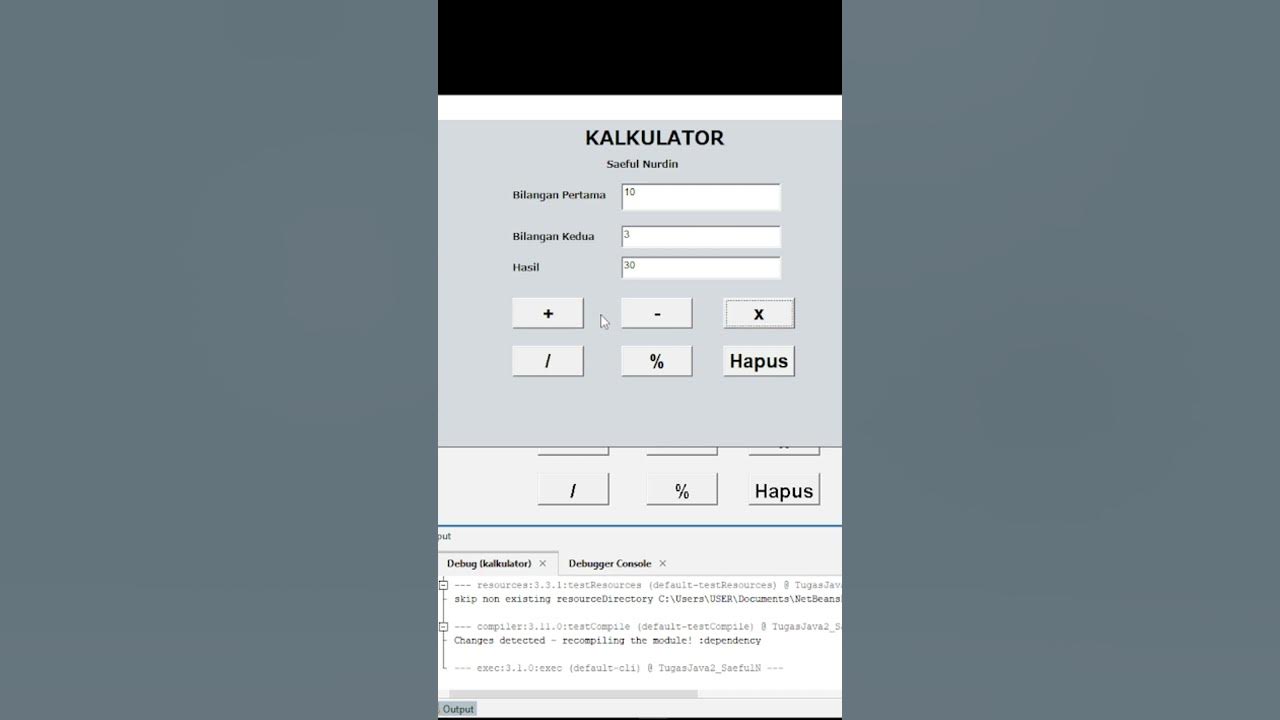 JFrame Form Kalkulator Java NetBeans #java #netbeans #kalkulator # ...