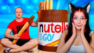 МЫ ПРИГОТОВИЛИ ОГРОМНУЮ Nutella Go ВЕСОМ В 50 КИЛОГРАММ - ВАНЗАЙ ( vanzai ) РЕАКЦИЯ