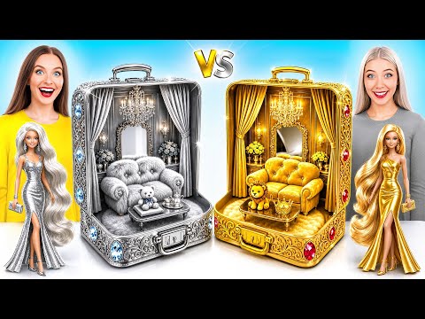 Строим Удивительный Кукольный Домик Золотой vs Серебряный Челлендж | Креативные Лайфхаки Для Декора