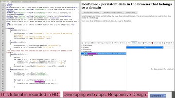 Tutorial: How to use HTML5 localStorage and dataset