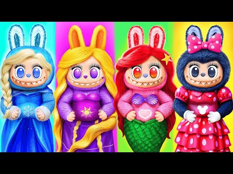 LABUBU Elsa, Roszpunka i Arielka Zostają Mamami! Wyroby dla LOL OMG