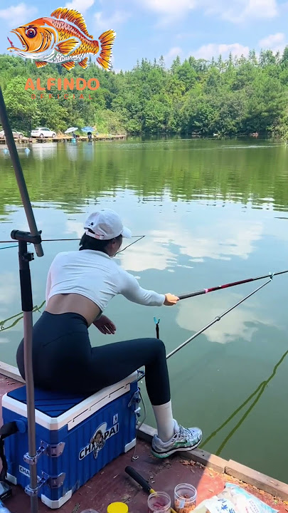 Cewe cantik ini dapat strike ikan besar😱 #fishing #fyp #viral #mancing #xyzbca