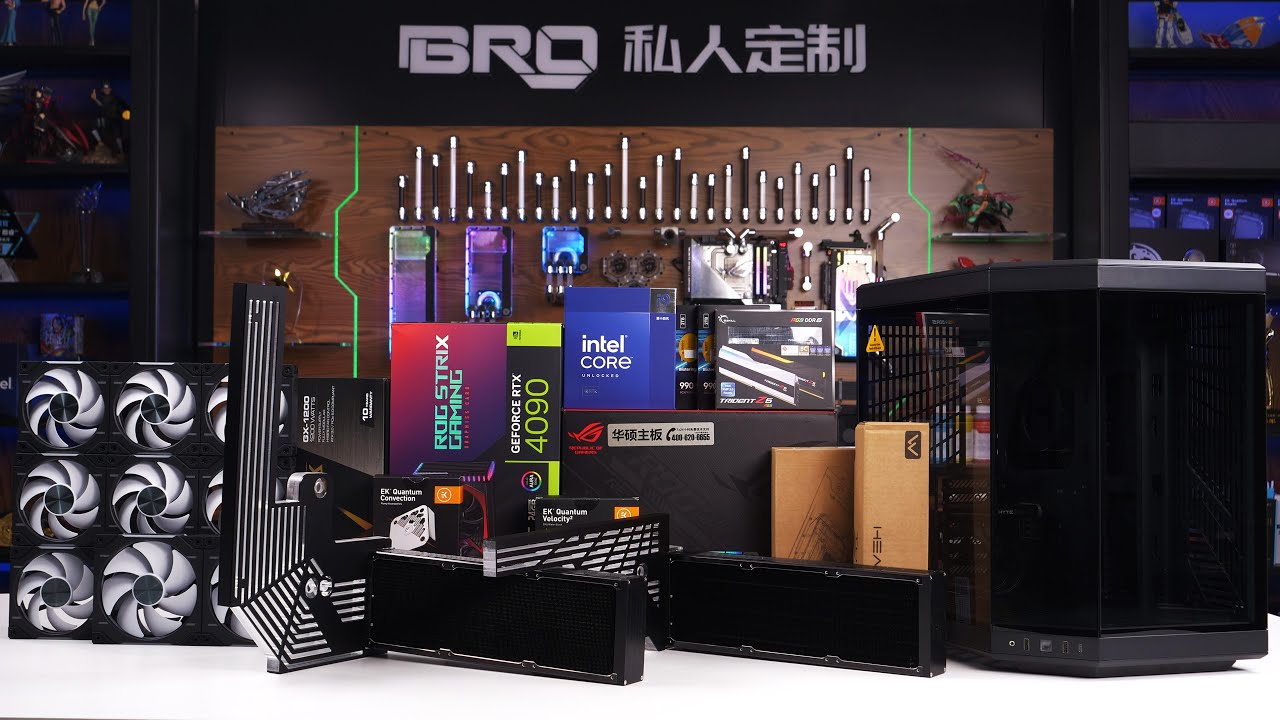 「BRO」4K Water Cooled PC Build HYTE Y70 Touch Infinite Black. #pcbuild # ...