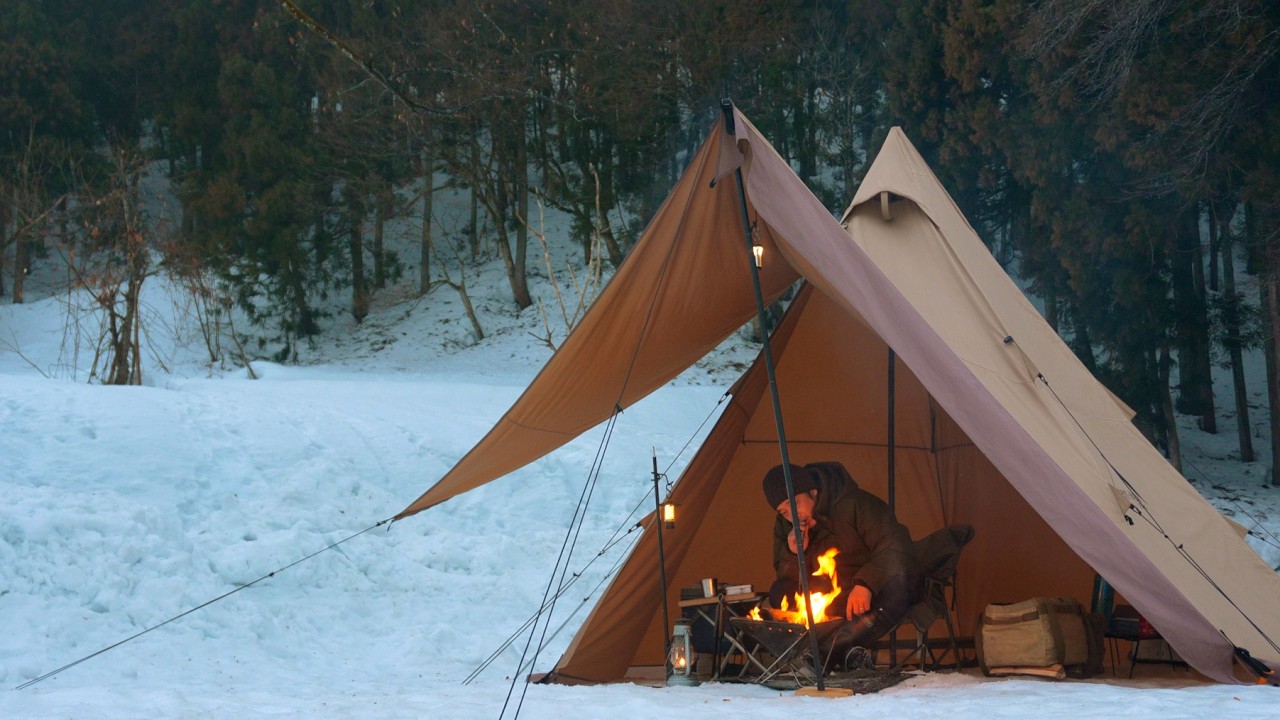 【40代の癒しのソロキャンプ】籠らず雪景色と焚き火で過ごすひとりの時間
