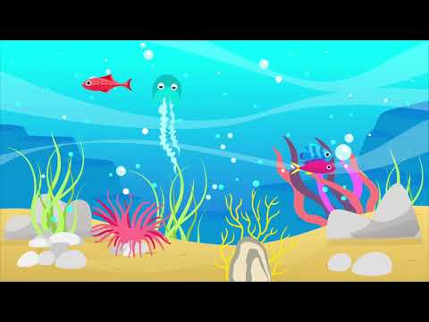 🐠🎶 Cartoon Undersea Ocean Fish Scene VJ Loop Video Background for Edits ...