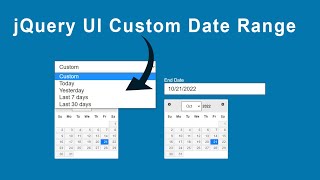 jQuery UI Datepicker with Custom Date Range | Date Range Like Google Analytics