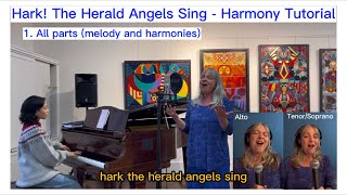 Hark! The Herald Angels Sing - Learn to Sing in Harmony (Tutorial) with @ahudencial on piano
