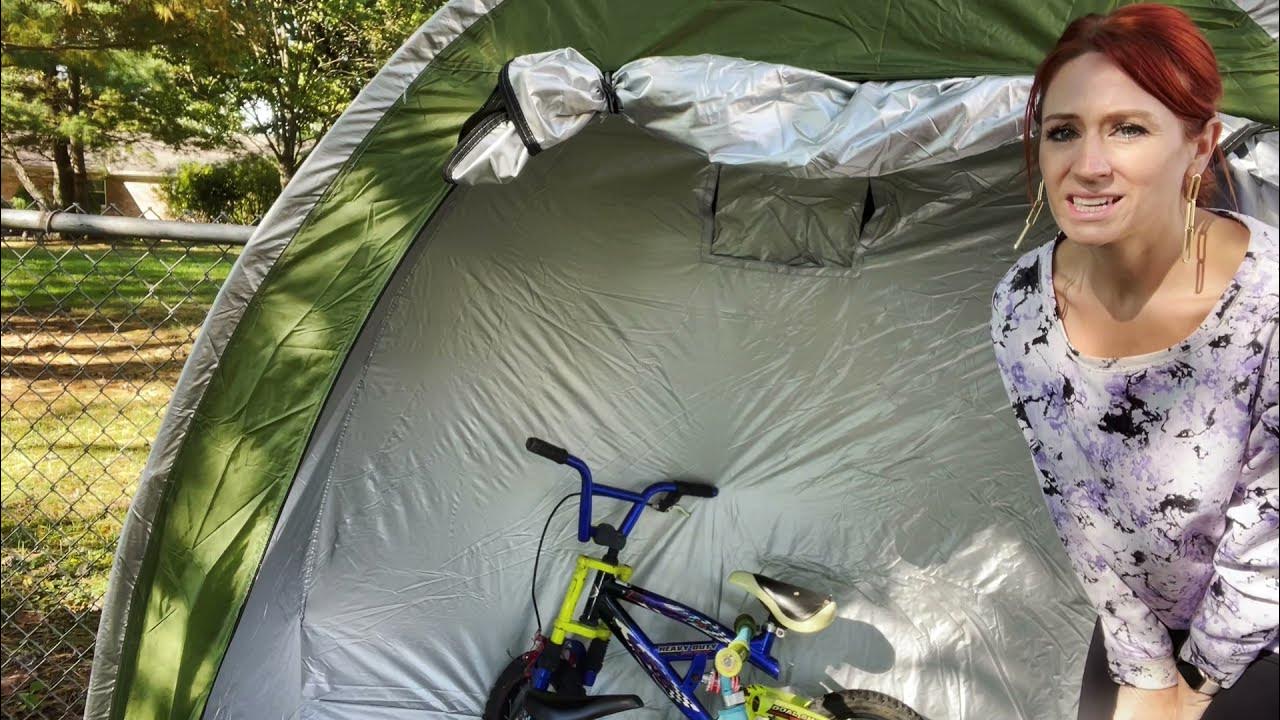 Family Camping In A Cozy Inflatable Tent With Our Dog 