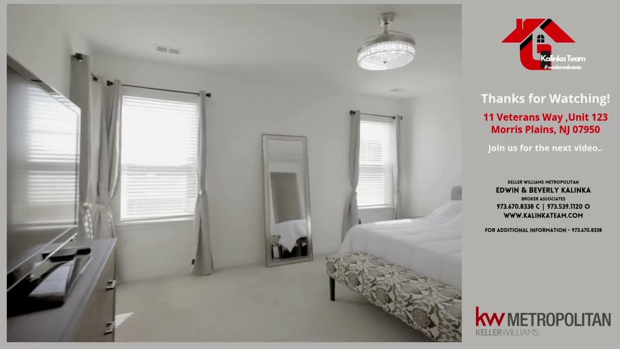 “Thanks for Watching -11 Veterans Way # 123, Morris Plains NJ"