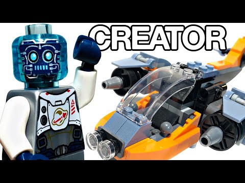 YouTube thumbnail: LEGO Creator 3 In 1 Cyber Drone Review! | 2021 Set 31111