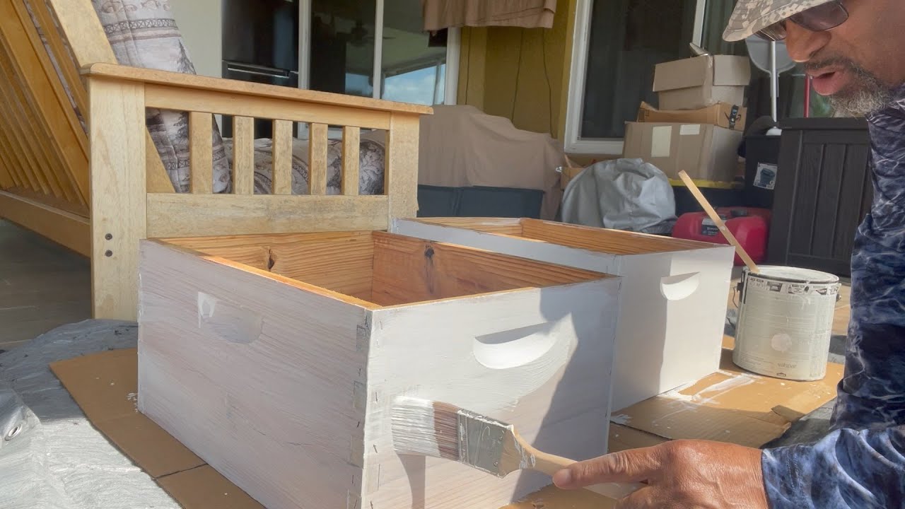 Painting Bee Boxes March 2023 YouTube