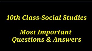Social Studies importante Q&A||10.GLOBALISATION#socialstudiesimportantquestions ||prerana material