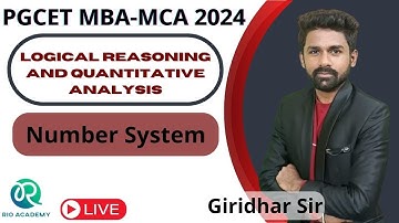 PGCET MBA/MCA-2024 | Logical Reasoning and Quant | Number System