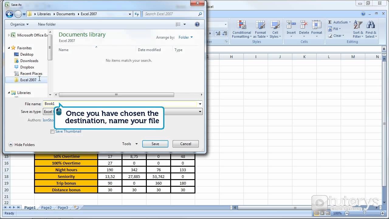 How To Save An Excel 2007 File YouTube