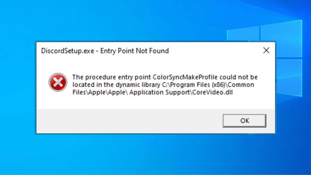 Required dll. Entry exe. Dll not found. Entry point not found. Dynamic link Library.