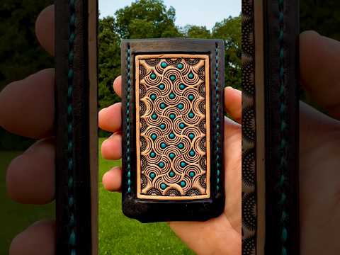 Sage Grouse Leather Leather Slip Medium Black Natural Turquoise Dots! Traditionalpocketknives.com