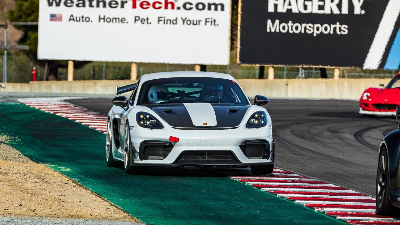 Porsche 718 Cayman GT4 Chasing a 992 GT3 | Laguna Seca | Feb 2024