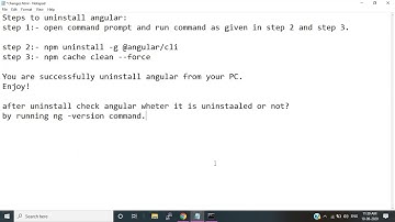 How to uninstall angular/cli - VidyaDaan