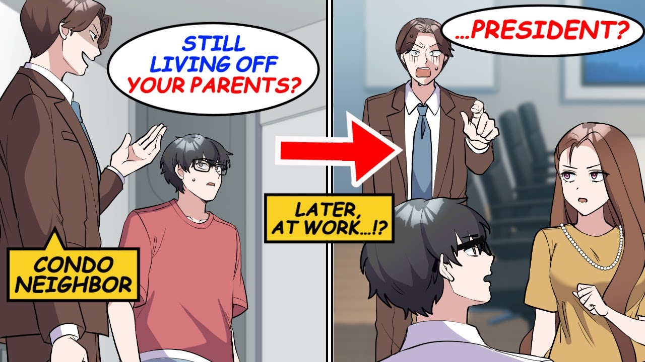 My high-rise condo neighbor called me a freeloading shut-in. Later, at work, tables turned?! [Manga]