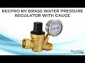 RecPro RV Brass Water Pressure Regulator With Gauge