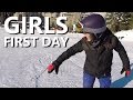 Girls First Day Snowboarding - Beginner Snowboard Tips