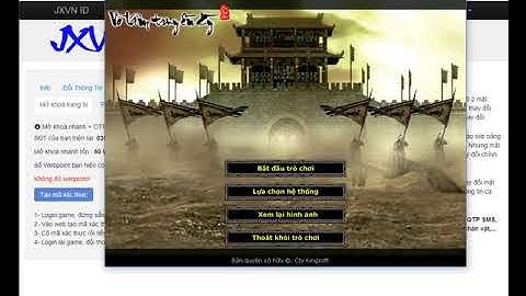 Hướng dẫn mở khoá trang bị hoặc reset Pass Rương Bằng OTP