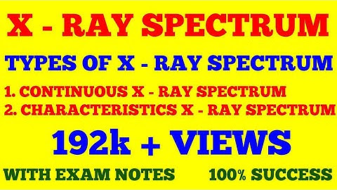 X-Ray Spectrum || Types of X-Ray Spectrum || Continuous & Characteristics X- Ray Spectrum | Notes ||