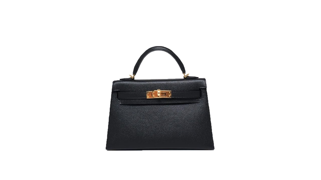 HERMES MINI KELLY BLACK GHW EPSOM Y STAMP - YouTube