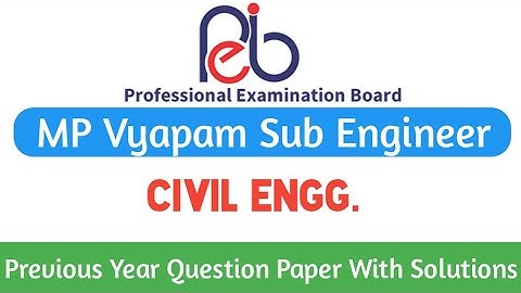 Mp vyapam Sub Engineer Previous Year  Question Paper