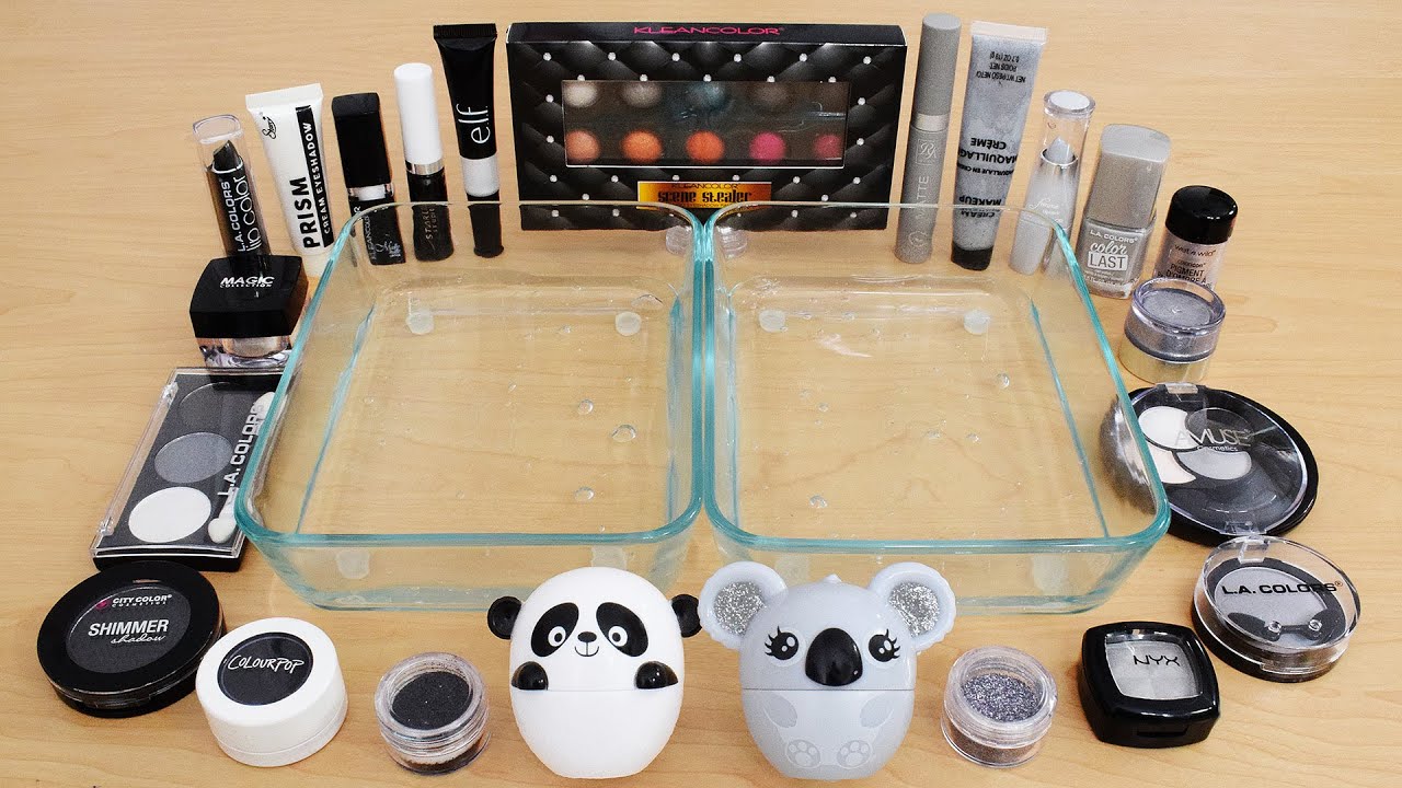 Panda vs Koala - Mixing Makeup Eyeshadow Into Slime ASMR 302 Satisfying Slime Video