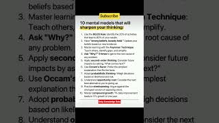 10 mental models design to improve critical thinking, problem-solving, and decision-making #shorts