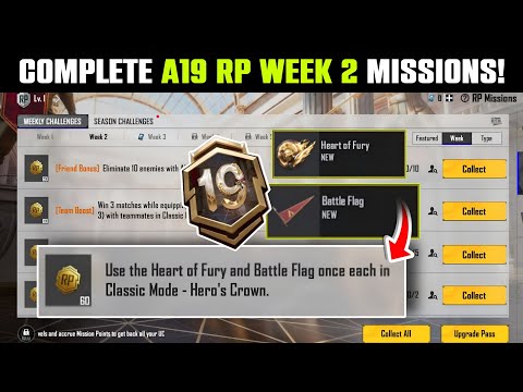 Bgmi A19 Royale Pass Week 2 Mission Explain | How To Complete? |Heart Of Furi & Battle Flag Location