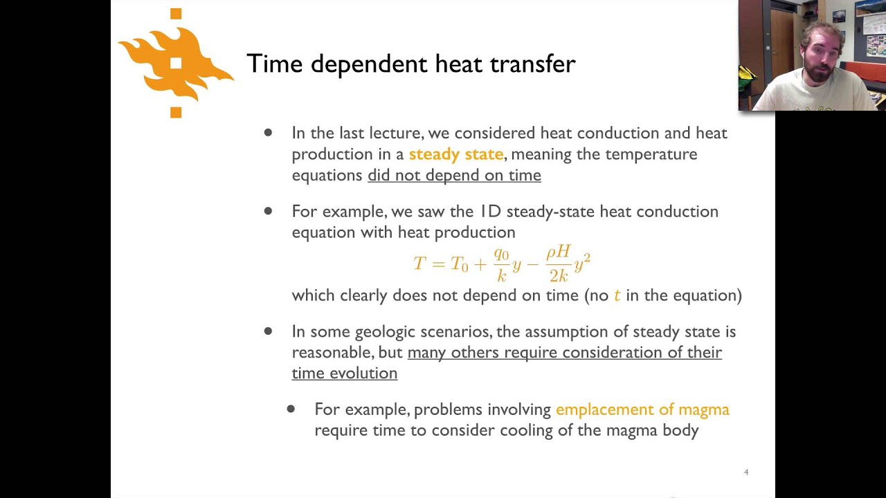 Geodynamics Lecture 8.1 Timedependent heat transfer YouTube