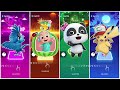 Rio🆚Cocomelon🆚Baby Bus🆚Pikachu . 🎶 Who Will Win ? 🎯🔥 - Tiles Hop EDM Rush!