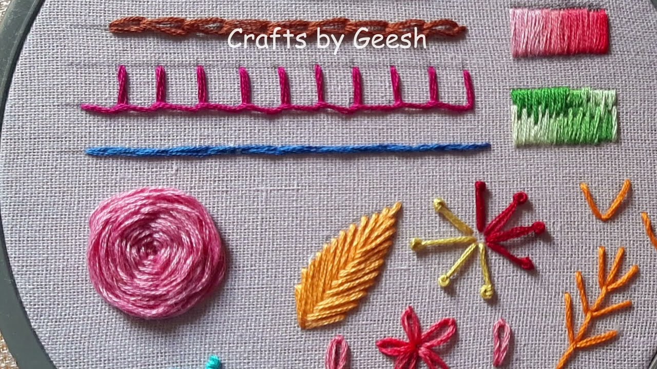 5 Basic embroidery stitches, hand embroidery for beginners