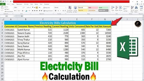 How to Calculate Electricity Bill Using Microsoft Excel || Electricity Bill Formula in MS Excel