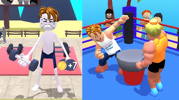 Roblock gym Clicker Tap Hero game part 1 workout, grow, and fight in battles
