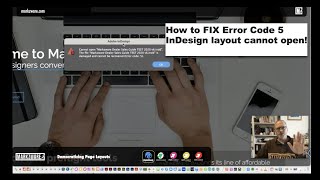 Cannot open InDesign document The file is damaged and cannot be recovered (Error Code: 5) - a fix