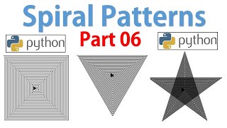 Square, Triangle and Star Spiral Patterns using Turtle Graphics in Python - Part 06
