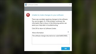 Unable To Make Changes To Your Software - The Software Change Returned Error Code 0x643(1603) - Fix