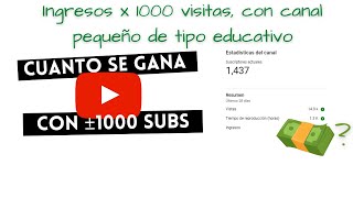 Cuanto se gana en youtube con un canal de 1000 SUSCRIPTORES en PERU  💰💰💰???