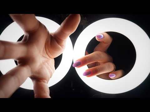 ASMR Experimenting w 2 Ring Lights - mouth sounds, hand movements, up-close whisper