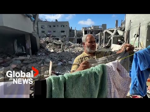 Israel-gaza: palestinian family moves from shelters back to destroyed home as "lesser of 2 evils"